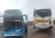 Colisão envolvendo dois ônibus na BR-316 é registrada entre Ouricuri (PE) e Trindade (PE)