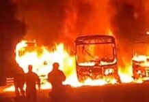 Três ônibus pegam fogo em posto de combustível em Araripina (PE)