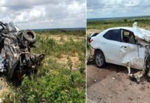 Duas pessoas morrem em grave acidente na BR 316 em Araripina (PE)