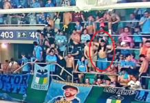 Torcedor do O’Higgins preso após imitar macacos para jogadores do Bahia tem prisão mantida pela Justiça