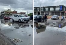 Petrolina (PE): Buraqueira e esgoto tornam a Avenida principal do Jardim Guararapes um caos; veja vídeo