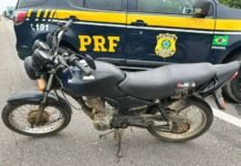 Moto roubada há 5 dias é recuperada pela PRF em Salgueiro (PE)
