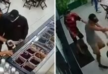 Torcedores do Flamengo invadem sorveteria agridem homem que estava com a camisa da Gaviões da Fiel