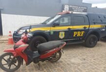 PRF recupera moto com registro de roubo durante Operação Duas Rodas em Lagoa Grande (PE)