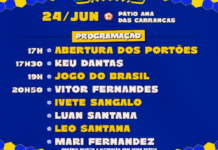 Com alteração na grade, 6º noite do São João de Petrolina (PE) terá exibição na íntegra do jogo do Brasil nesta quarta (24)