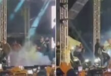 Palco desaba durante show de Amado Batista em festa de São João na Bahia