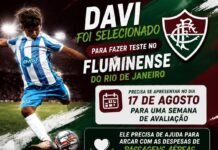 Davi é selecionado para teste no Fluminense no Rio de Janeiro e precisa de ajuda para realizar sonho no futebol