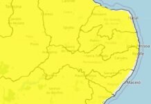 Pernambuco tem novo alerta de vendaval para este domingo (19), incluindo o Sertão