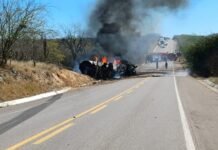 Serra Talhada (PE): Acidente com caminhão-tanque de combustível deixa cinco feridos e veículo pega fogo