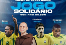 Frei Gilson reúne ex-jogadores da Seleção Brasileira em jogo beneficente na Arena de Pernambuco
