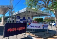 Transforma Petrolina instala tenda para arrecadar alimentos na entrada do Moto Chico