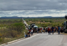 Em protesto, povos indígenas interditam BR-116 no Trevo do Ibó em Belém do São Francisco (PE)