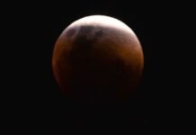 Eclipse lunar ‘quase total’ deixa até 96,2% da Lua escurecida