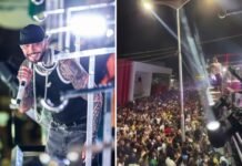 Durante puxada em trio elétrico Kannário declara apoio a reeleição de Lula com a frase “Sou nove dedos toda a vida”