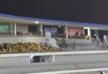 Torcida do Sport tenta invadir setor do CRB; confusão tem bala de borracha e bomba de gás lacrimogêneo