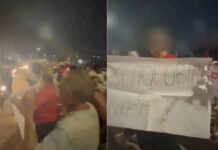 Moradores protestam em frente a estabelecimento comercial da empresária acusada de xenofobia em Petrolina (PE)
